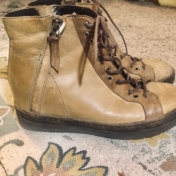 OTBT Gower Moss Women’s Wedge Leather Lace Up Boots size 8 - Picture 3 of 8